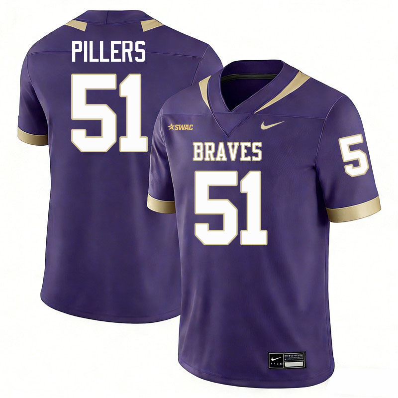 Alcorn State Braves #51 Lawrence Pillers College Football Jerseys,Uniforms Stitched-Purple